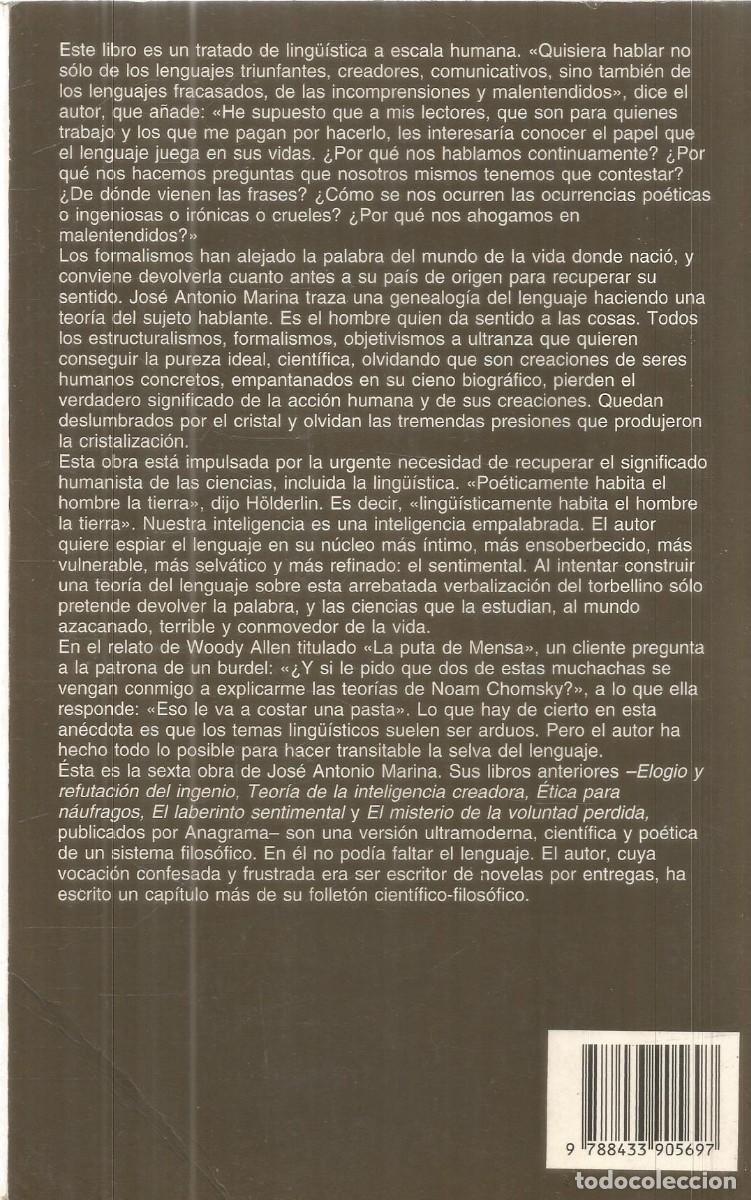 Libros de segunda mano: JOSE ANTONIO MARINA. LA SELVA DEL LENGUAJE. ANAGRAMA - Foto 2