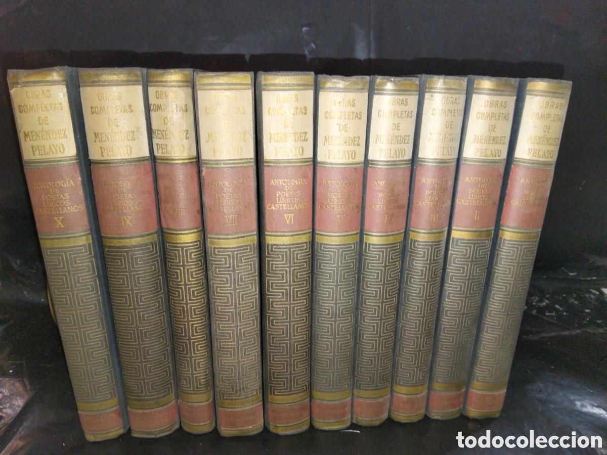 Libros de segunda mano: M. MEN&Eacute;NDEZ PELAYO ANTOLOG&Iacute;A DE POETAS L&Iacute;RICOS CASTELLANOS (10 TOMOS) .ESPASA CALPE ARGENTINA