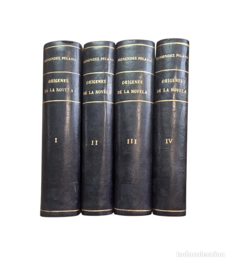 Libros de segunda mano: Men&eacute;ndez Pelayo, M.- OR&Iacute;GENES DE LA NOVELA (I-II-III-IV)