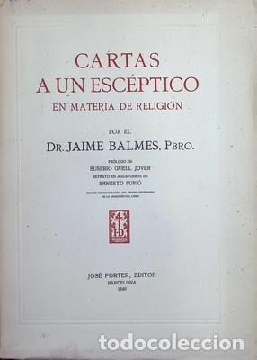 Libros de segunda mano: Cartas a un esc&eacute;ptico en materia de religi&oacute;n por Jaime Balmes - BALMES, JAIME