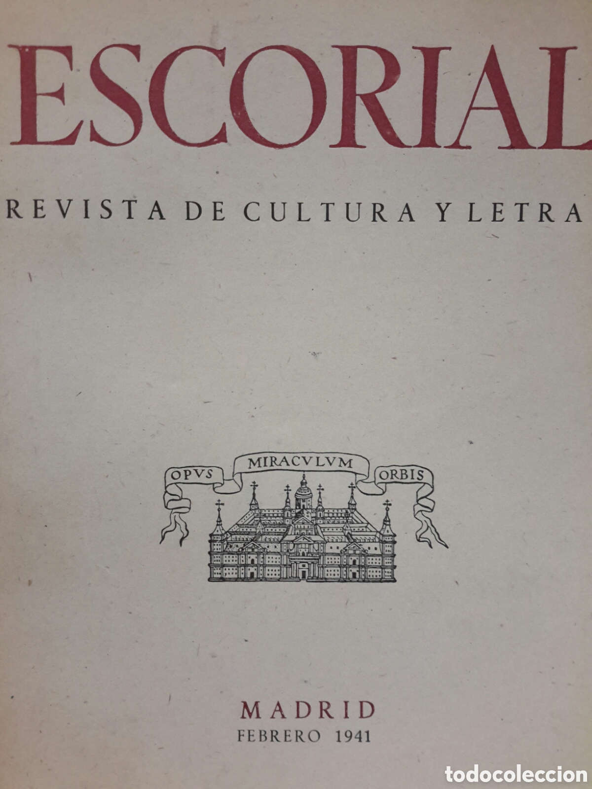 Libros de segunda mano: Escorial. Revista de cultura y Letras, Volumen 1 y 2, Febrero 1941