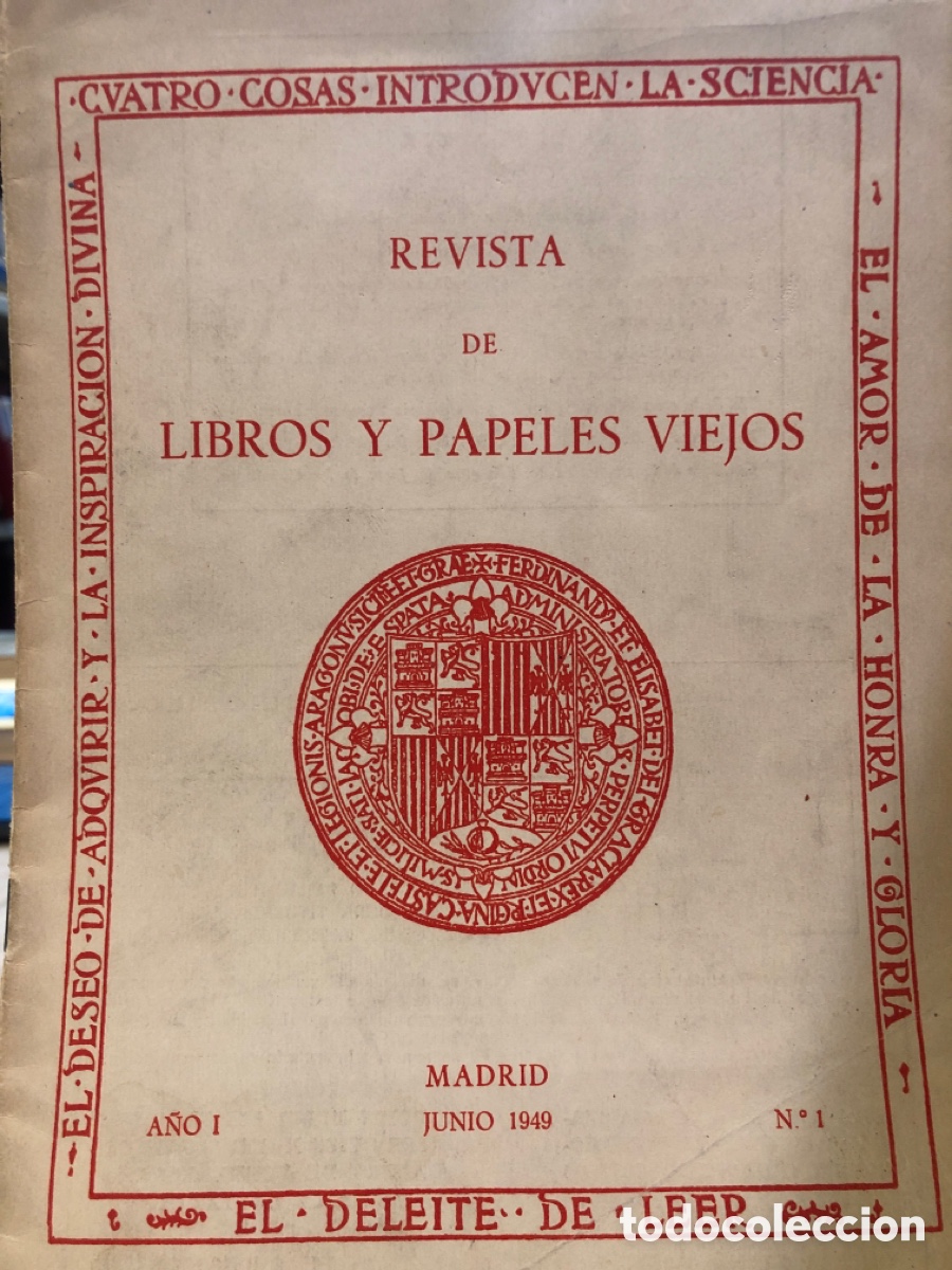 Libros de segunda mano: Revista de Libros y Papeles Viejos, A&ntilde;o 1, N.1, Junio 1949