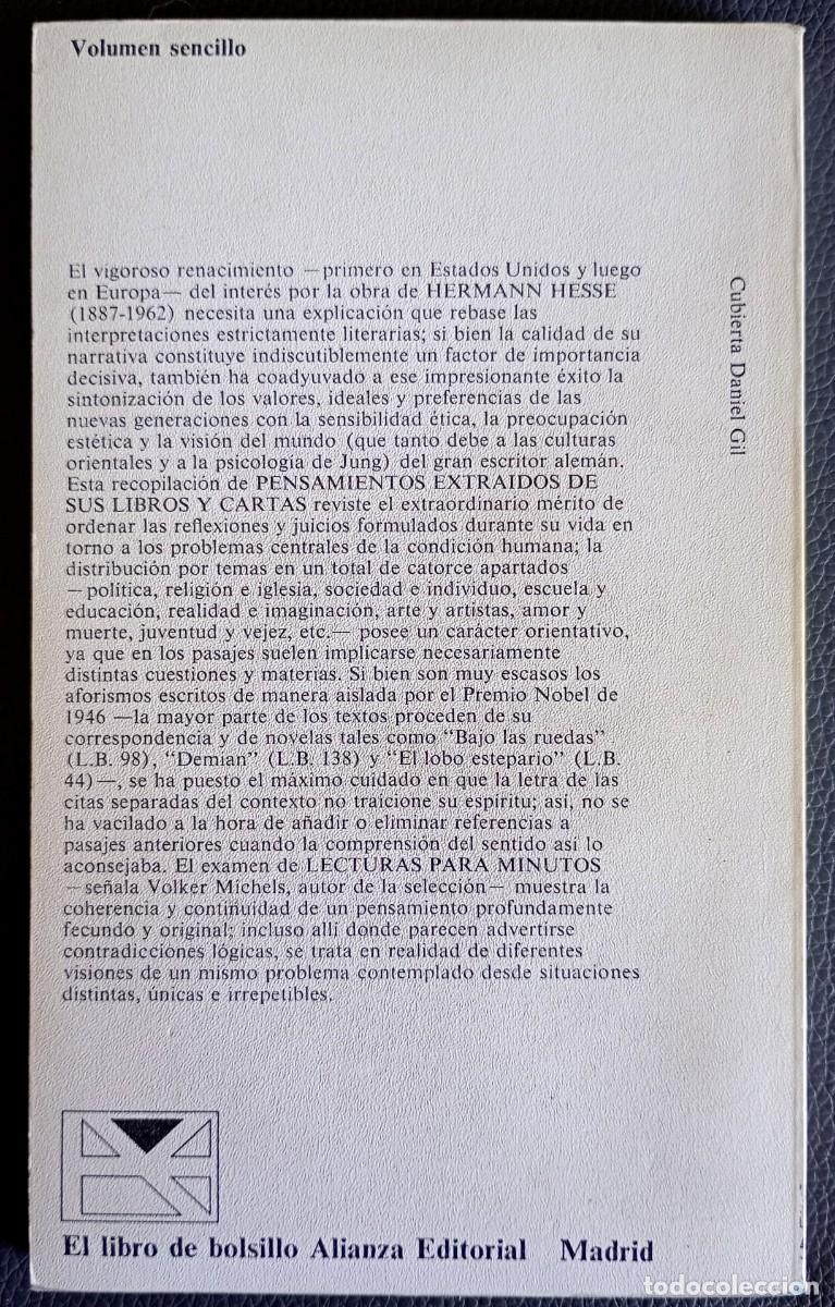 Libros de segunda mano: Hermann Hesse . Lecturas para minutos - Foto 2