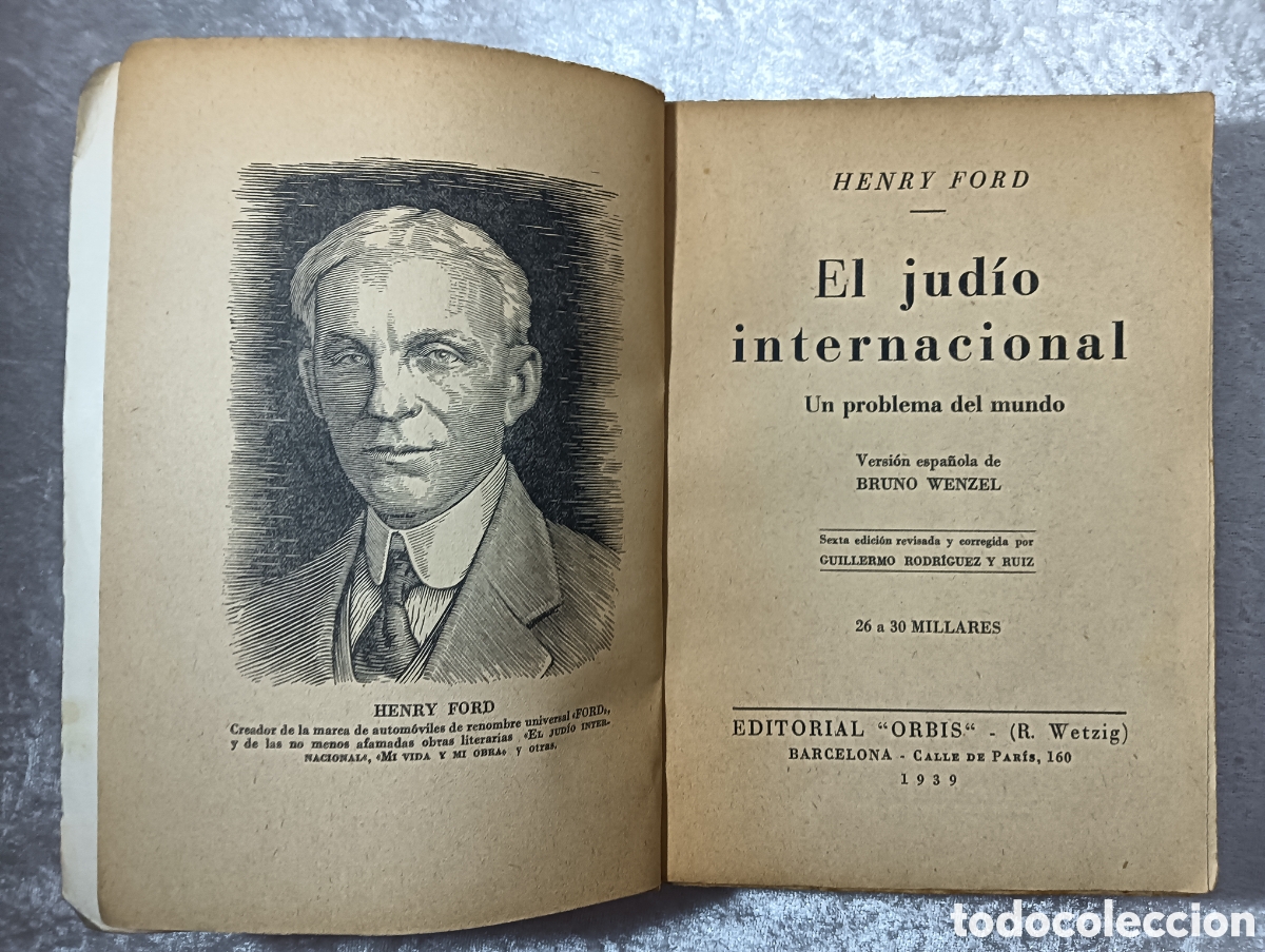 Libros de segunda mano: EL JUD&Iacute;O INTERNACIONAL, HENRY FORD, 1939 - Foto 3