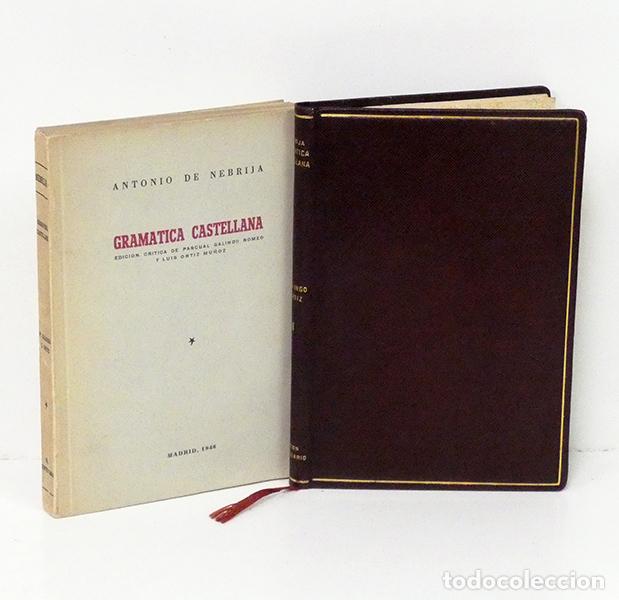 Libros de segunda mano: NEBRIJA (Antonio de). Gram&aacute;tica Castellana. 2 tomos: Introducci&oacute;n, transcripci&oacute;n, notas y facs&iacute;mil
