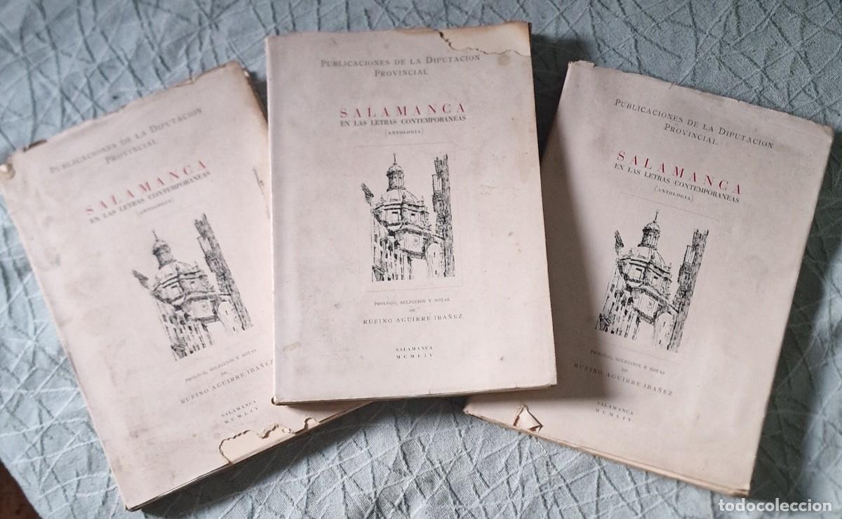 Libros de segunda mano: SALAMANCA EN LAS LETRAS CONTEMPOR&Aacute;NEAS &ndash; RUFINO AGUIRRE &ndash; 3 EJEMPLARES &ndash; EX LIBRIS &ndash; 1954