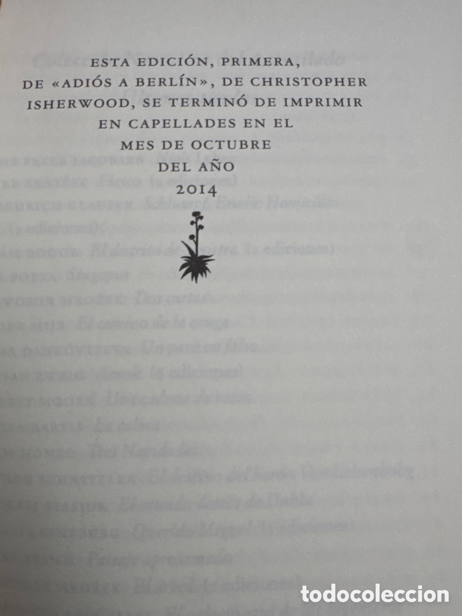 Libros de segunda mano: Adi&oacute;s a Berl&iacute;n Christopher Isherwood ACANTILADO 11/2014 - Foto 5