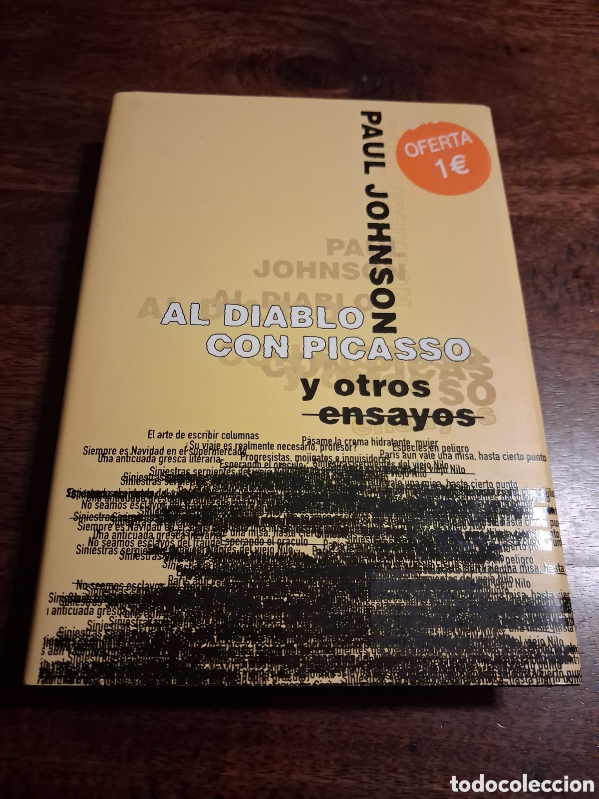 Libros de segunda mano: Al diablo con Picasso y otros ensayos, Paul Johnson