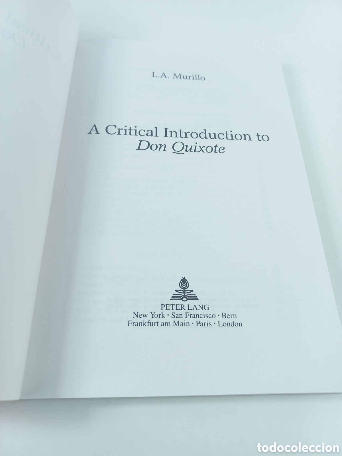 Libros de segunda mano: A Critical Introduction to Don Quixote. Murillo. Peter Lang, 1990. - Foto 5