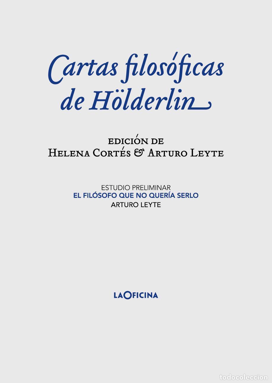 Libros de segunda mano: Cartas filos&oacute;ficas. - H&ouml;lderlin, Friedrich.