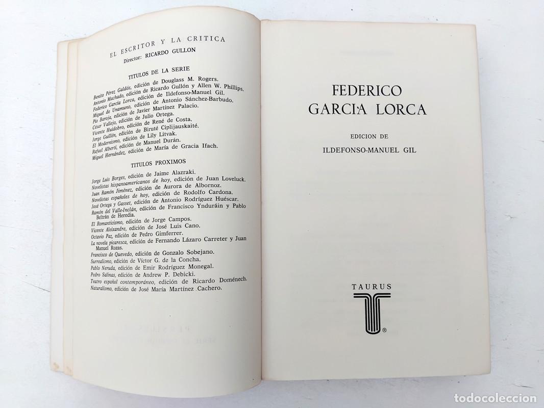 Libros de segunda mano: Federico Garc&iacute;a Lorca - Estudios. Edici&oacute;n de Ildefonso-M Gil - Foto 3