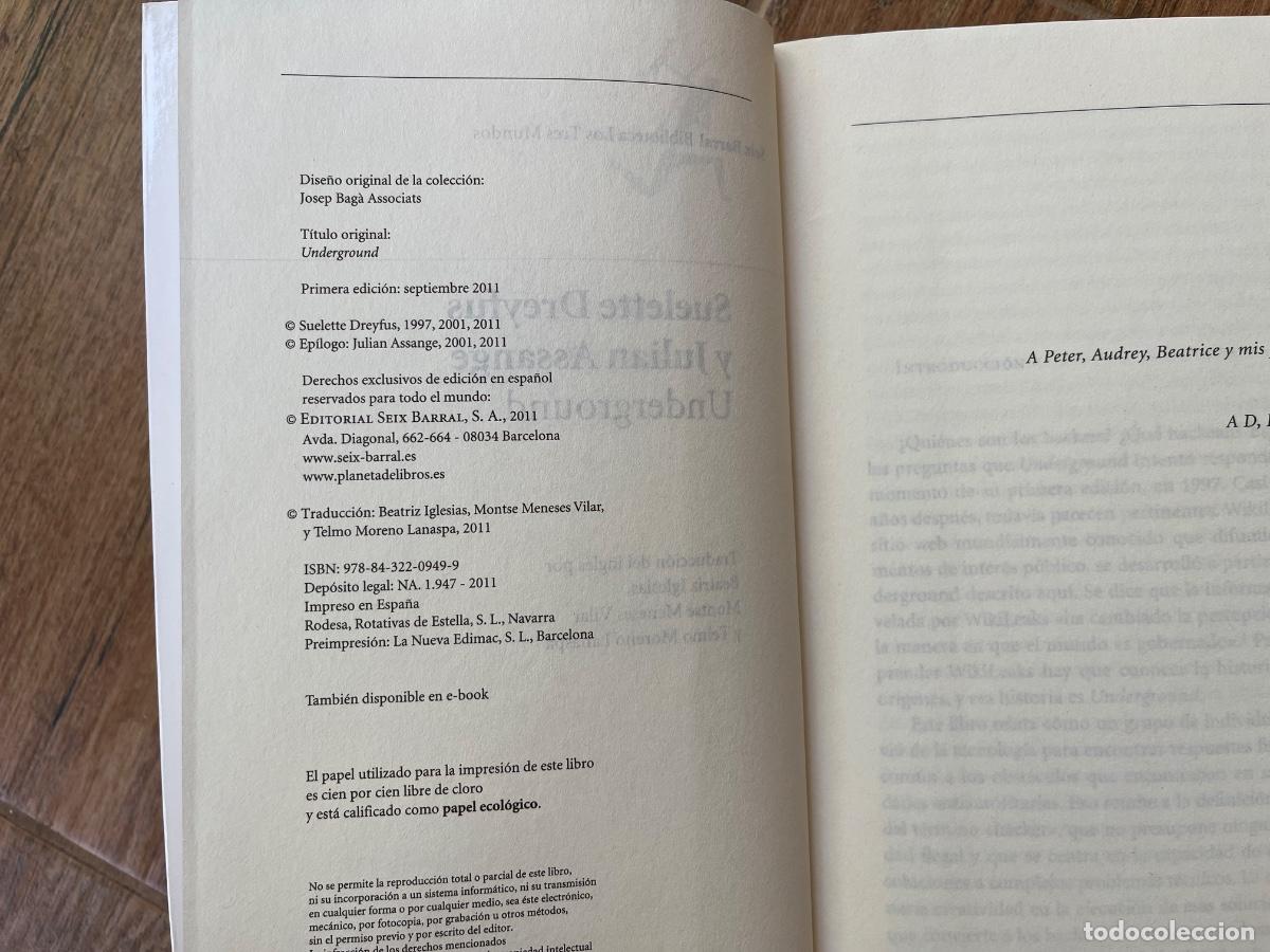 Libros de segunda mano: JULIAN ASSANGE SUELETTE DREYFUS - UNDERGROUND - Foto 9