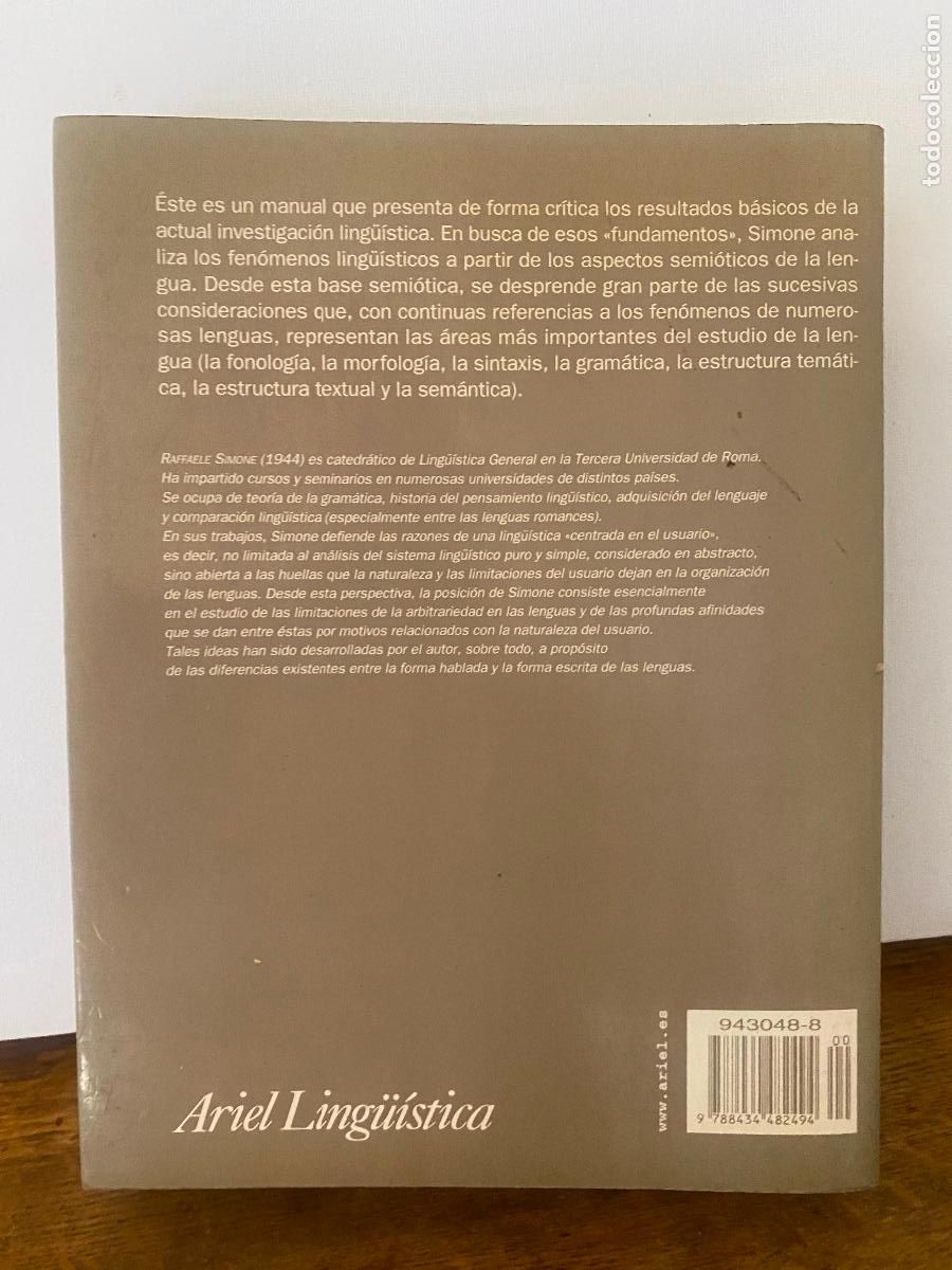 Libros de segunda mano: FUNDAMENTOS DE LING&Uuml;&Iacute;STICA - RAFFAELLE SIMONE - ARIEL - Foto 2