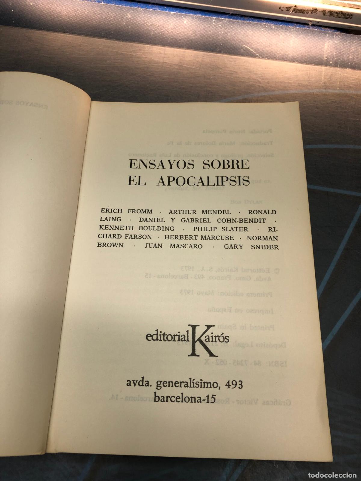 Libros de segunda mano: Ensayos Sobre El Apocalipsis, Kairos - Foto 4