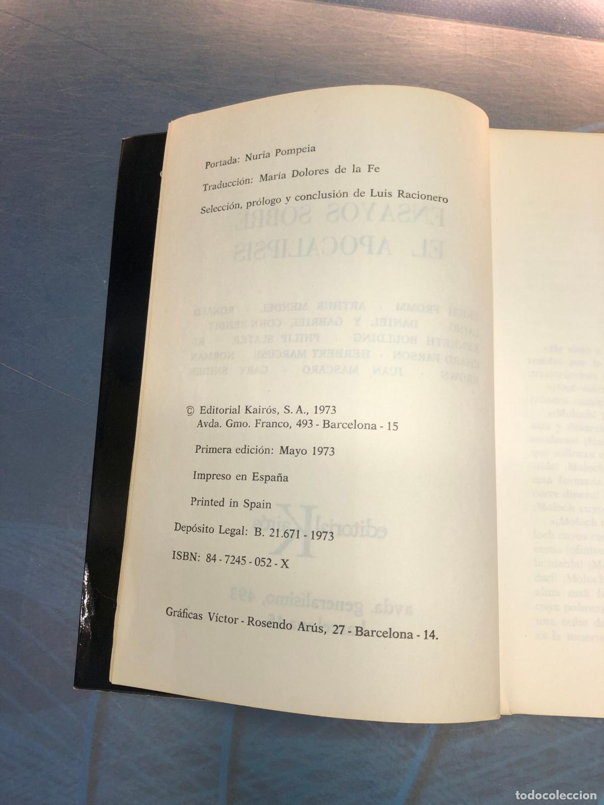 Libros de segunda mano: Ensayos Sobre El Apocalipsis, Kairos - Foto 5