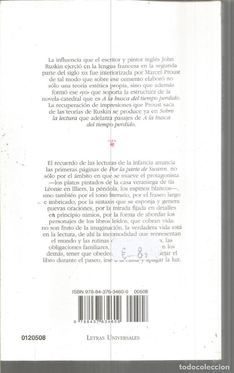Libros de segunda mano: MARCEL PROUST. SOBRE LA LECTURA. CATEDRA. - Foto 2