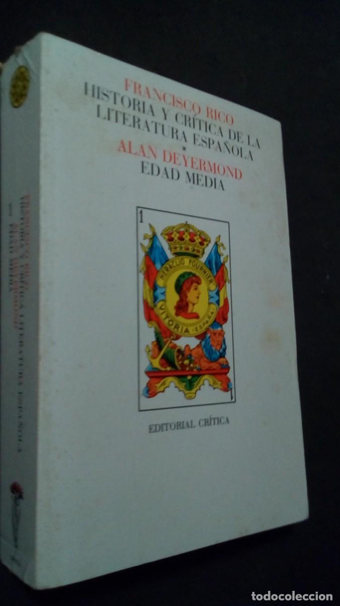 Livros em segunda m&atilde;o: HISTORIA Y CRITICA DE LA LITERATURA ESPA&Ntilde;OLA 1 EDAD MEDIA - ALAN DEYERMOND FRANCISCO RICO