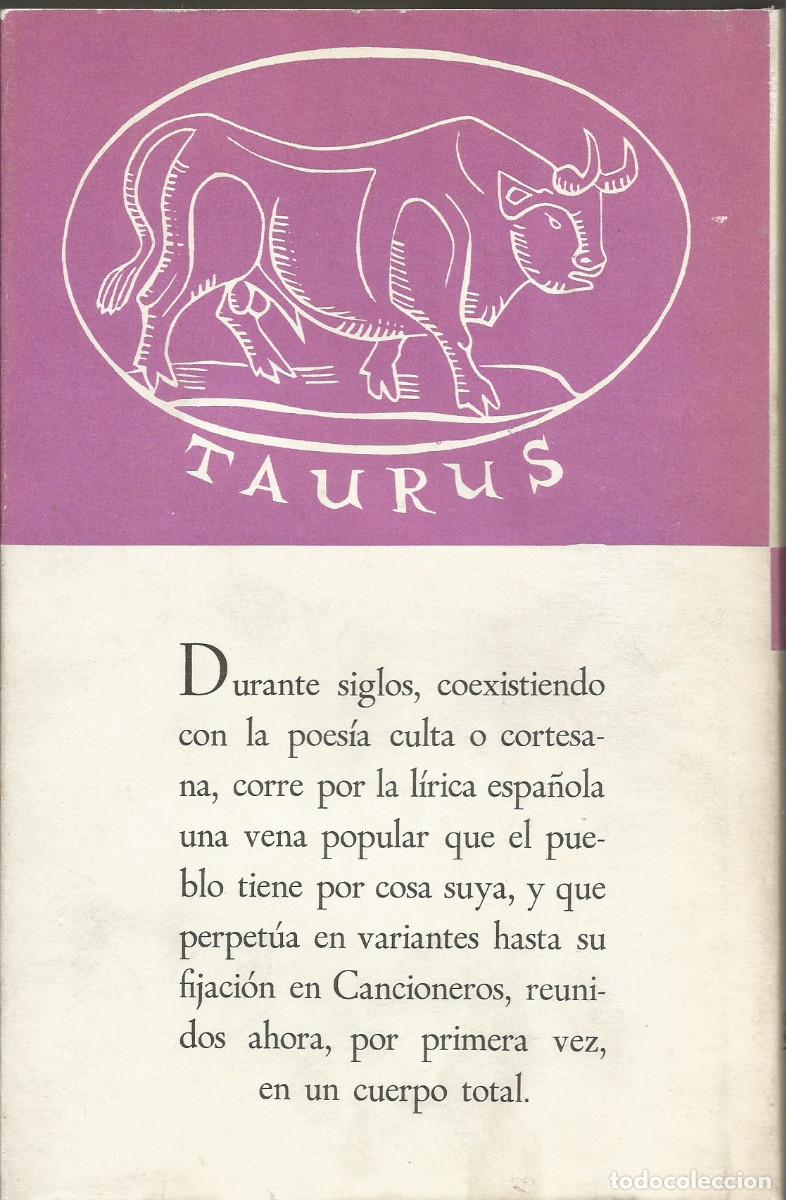 Libros de segunda mano: El Cancionero Espa&ntilde;ol de Tipo Tradicional. ALIN, Jos&eacute; Mar&iacute;a. Editorial Taurus, Madrid, 1968.