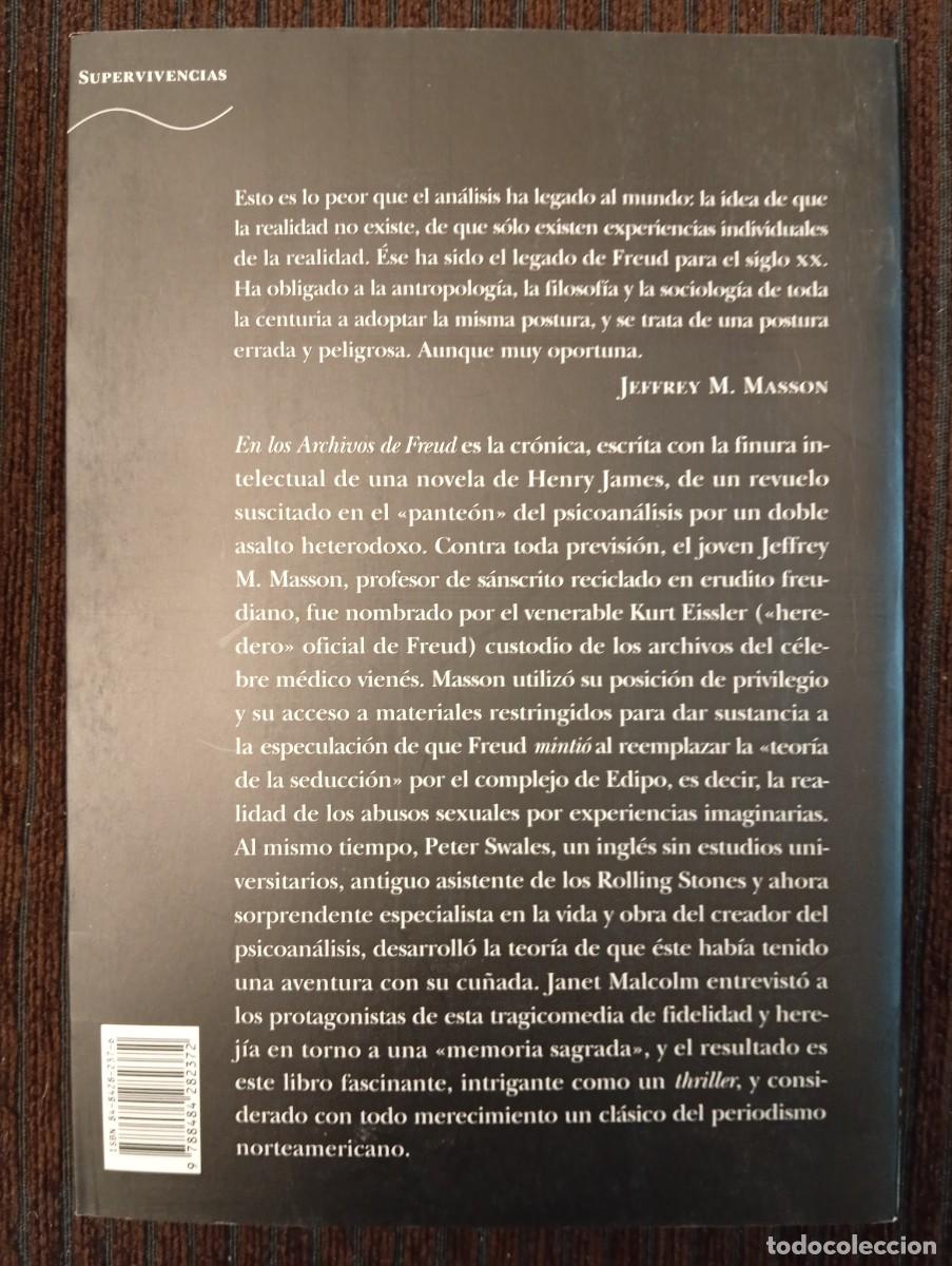 Libros de segunda mano: Janet Malcolm. En los Archivos de Freud - Foto 2