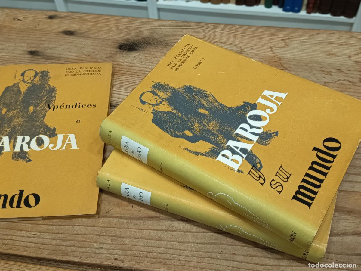 Libros de segunda mano: 1961 - FERNANDO BAEZA. Baroja y su mundo, 3 tomos