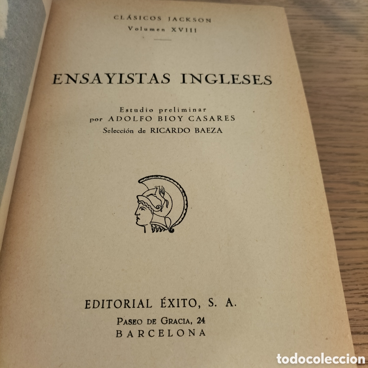 Libros de segunda mano: ENSAYISTAS INGLESES - EDITORIAL &Eacute;XITO CL&Aacute;SICOS JACKSON - EDICI&Oacute;N 1957 - BUEN ESTADO