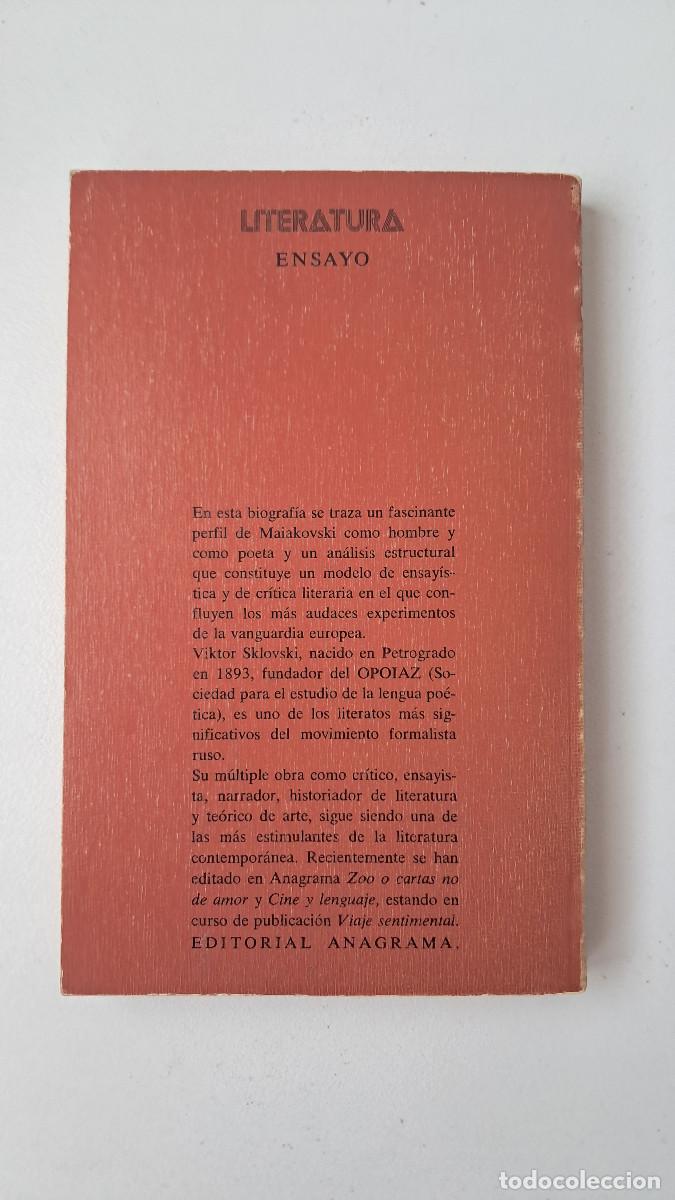 Libros de segunda mano: Maiakovski (Viktor Sklovski) - Anagrama - Foto 2