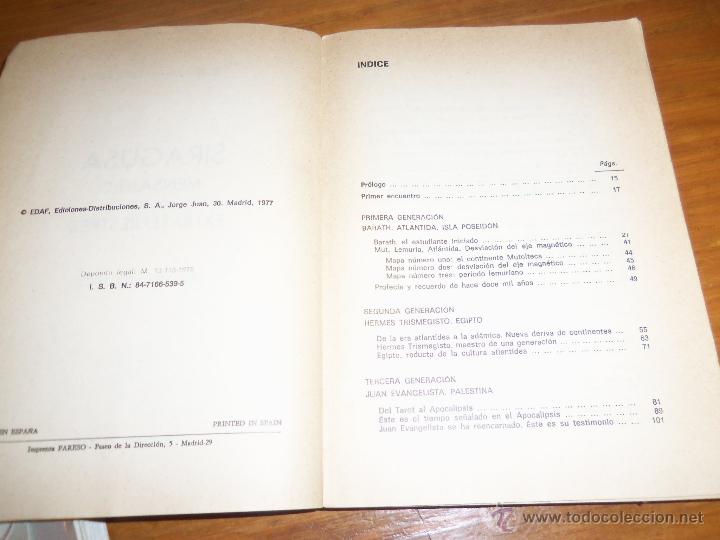 Libros de segunda mano: SIRAGUSA, MENSAJE DE LOS EXTRATERRESTRES - V. del Pozo - Nuevos Temas - España - 1977 - Foto 3 - 41763820