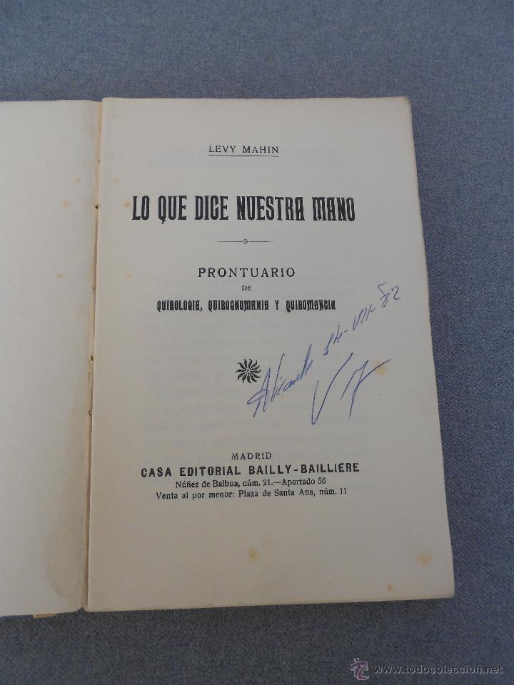 Libros de segunda mano: LO QUE DICE NUESTRA MANO - Foto 2