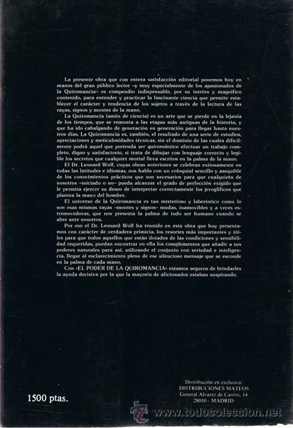 Libros de segunda mano: EL PODER DE LA QUIROMANCIA DR. LEONARD WOLF - Foto 2