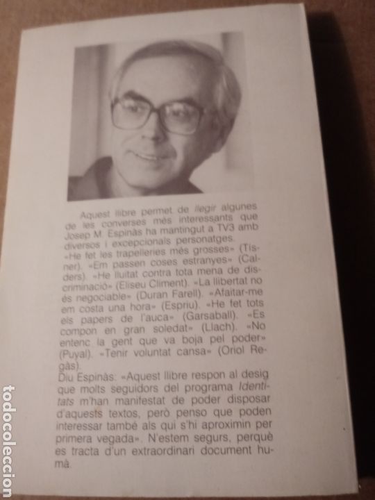 Libros de segunda mano: Identitats de Josep M Espinas.Catalan - Foto 5