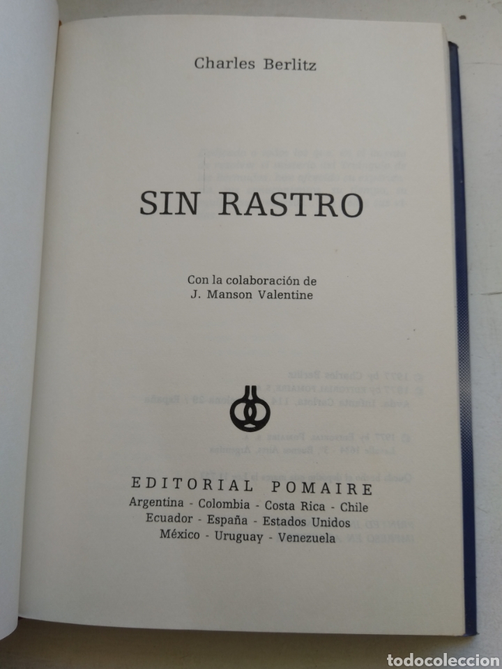 Libros de segunda mano: SIN RASTRO EL TRI&Aacute;NGULO DE LAS BERMUDAS/CHARLES BERLITZ - Foto 2