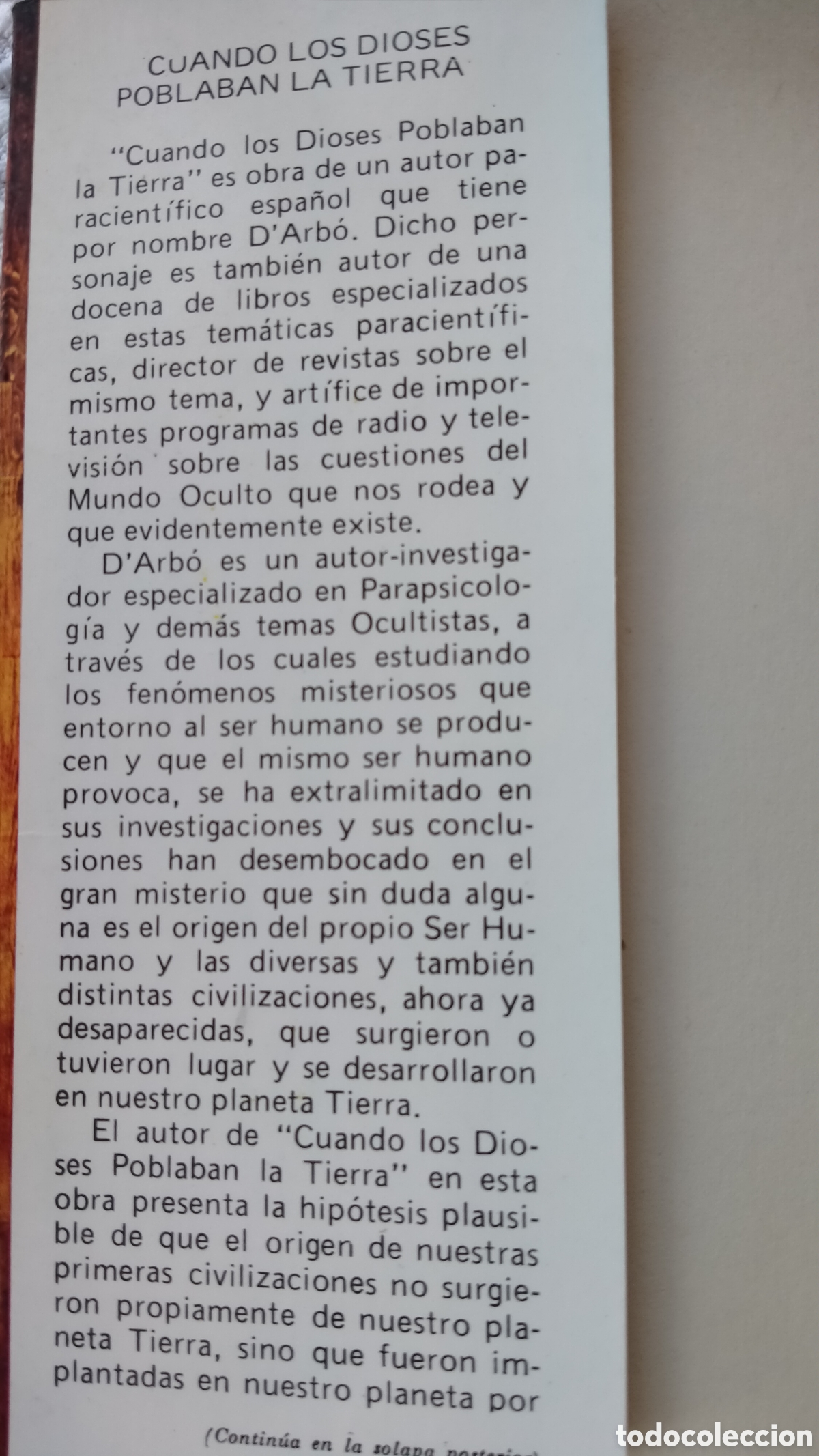 Libros de segunda mano: Cuando los dioses poblaban la tierra. D&acute;arbo. A&ntilde;o 1978. - Foto 3