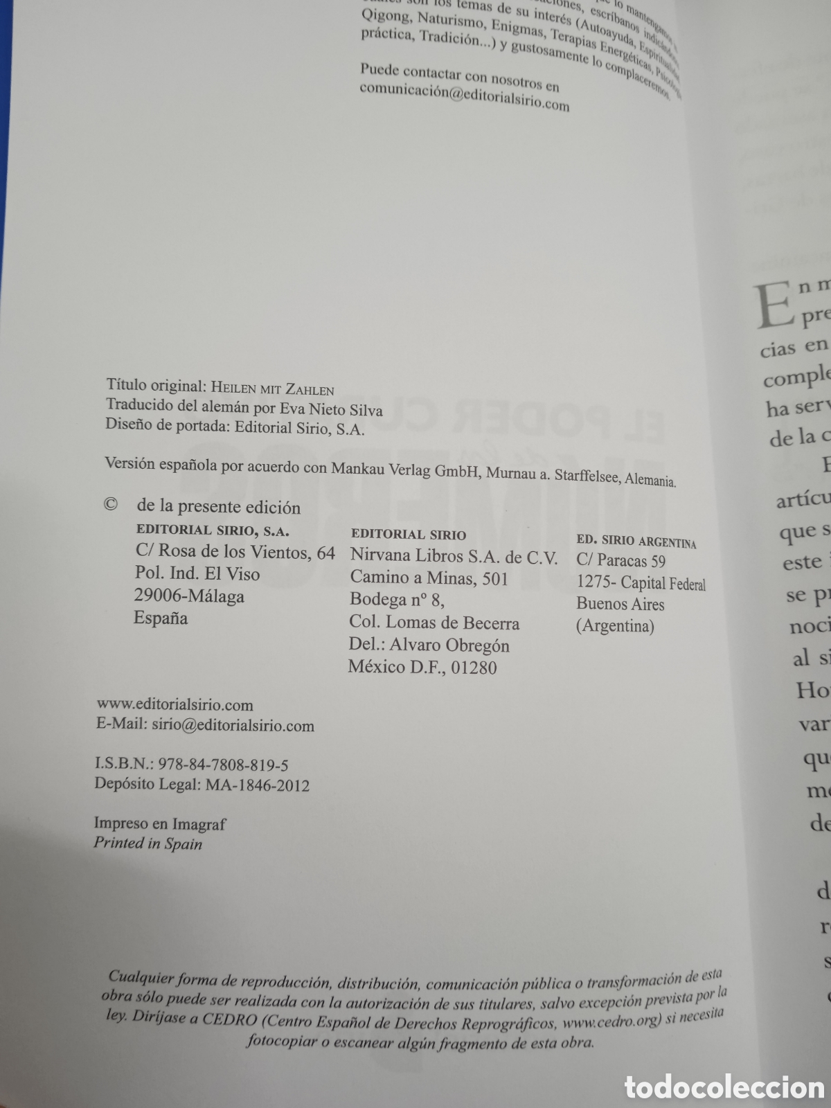 Libros de segunda mano: El poder curativo de los n&uacute;meros Petra Neumayer - Foto 3