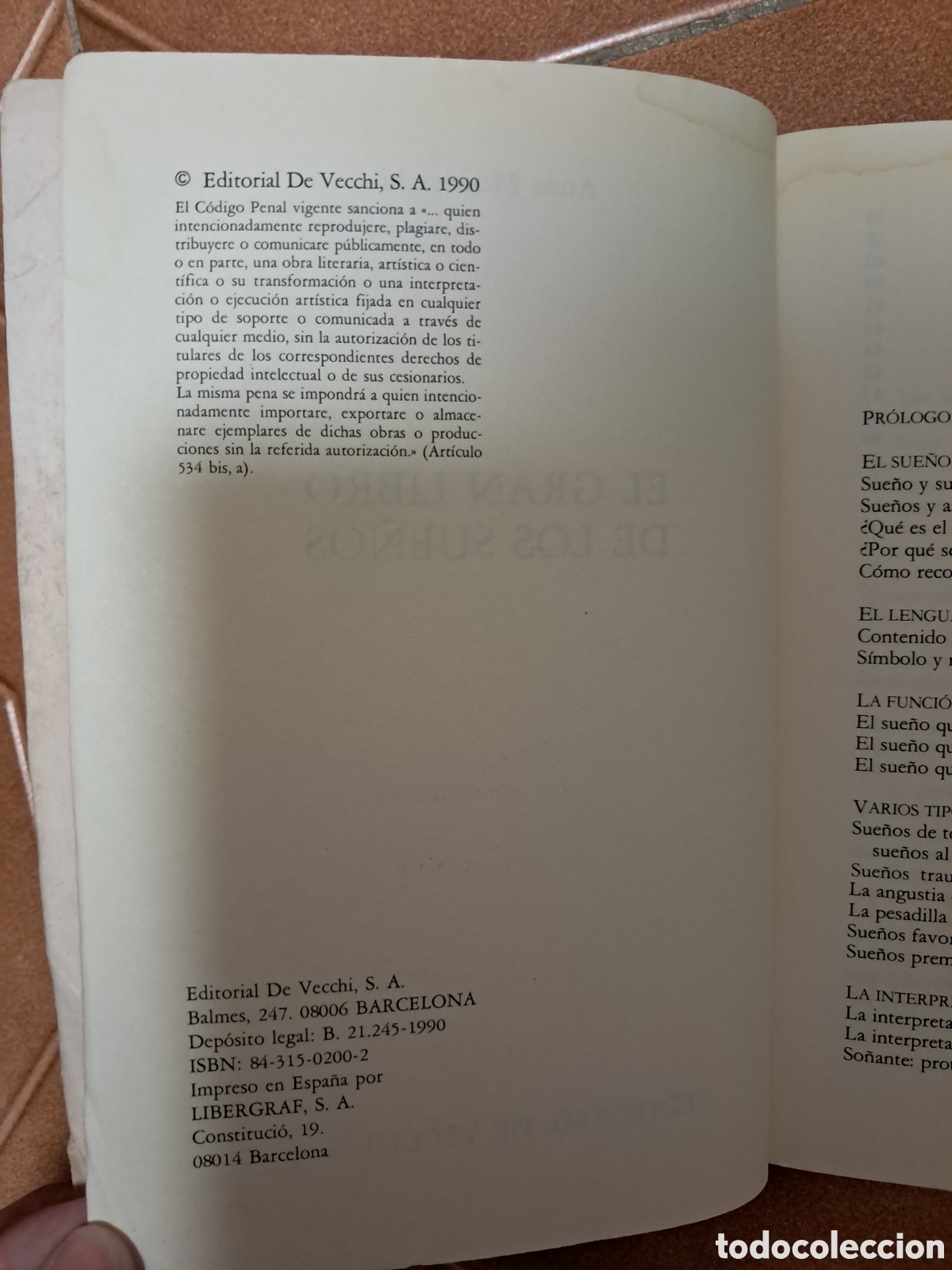 Libros de segunda mano: EL GRAN LIBRO DE LOS SUE&Ntilde;OS. Anna Monteschi. EDITORIAL DE VECCHI 1990 - Foto 2