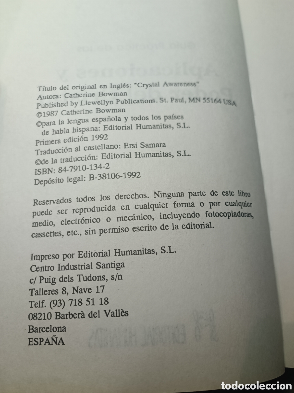 Libros de segunda mano: GUIA PRACTICA DE LAS APLICACIONES Y PODER DEL CRISTAL. BOWMAN, CATHERINE humanitas 1992 - Foto 3