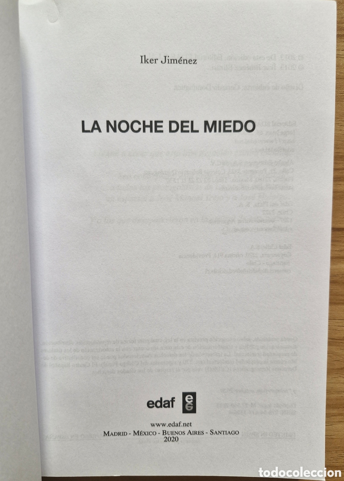 Libros de segunda mano: LA NOCHE DEL MIEDO - Iker Jim&eacute;nez - Foto 3