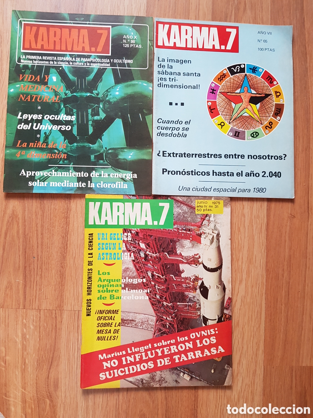 Libros de segunda mano: Pack revistas karma 7. Ovnis. Uri geller. Medicina natural