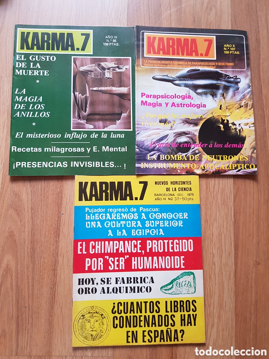 Libros de segunda mano: Pack revistas karma 7. Libros prohibidos. La magia de los anillos.
