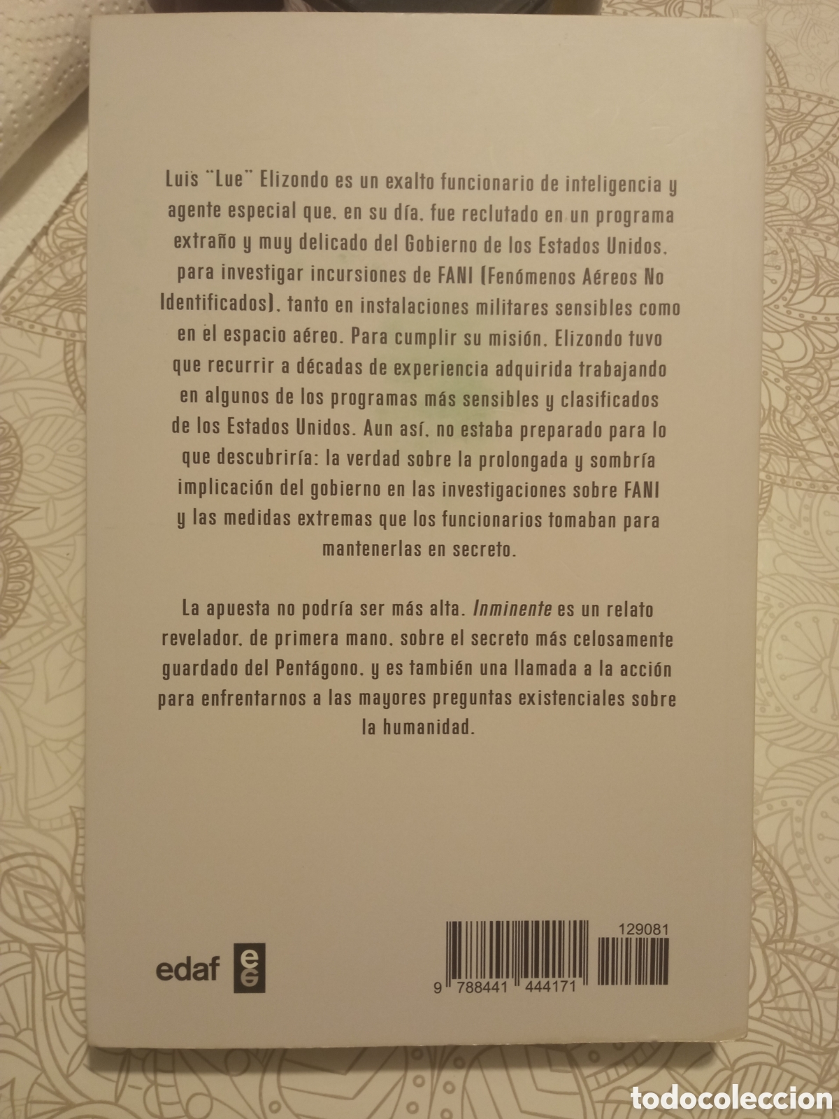 Libros de segunda mano: Inminente / Luis Elizondo - Foto 3