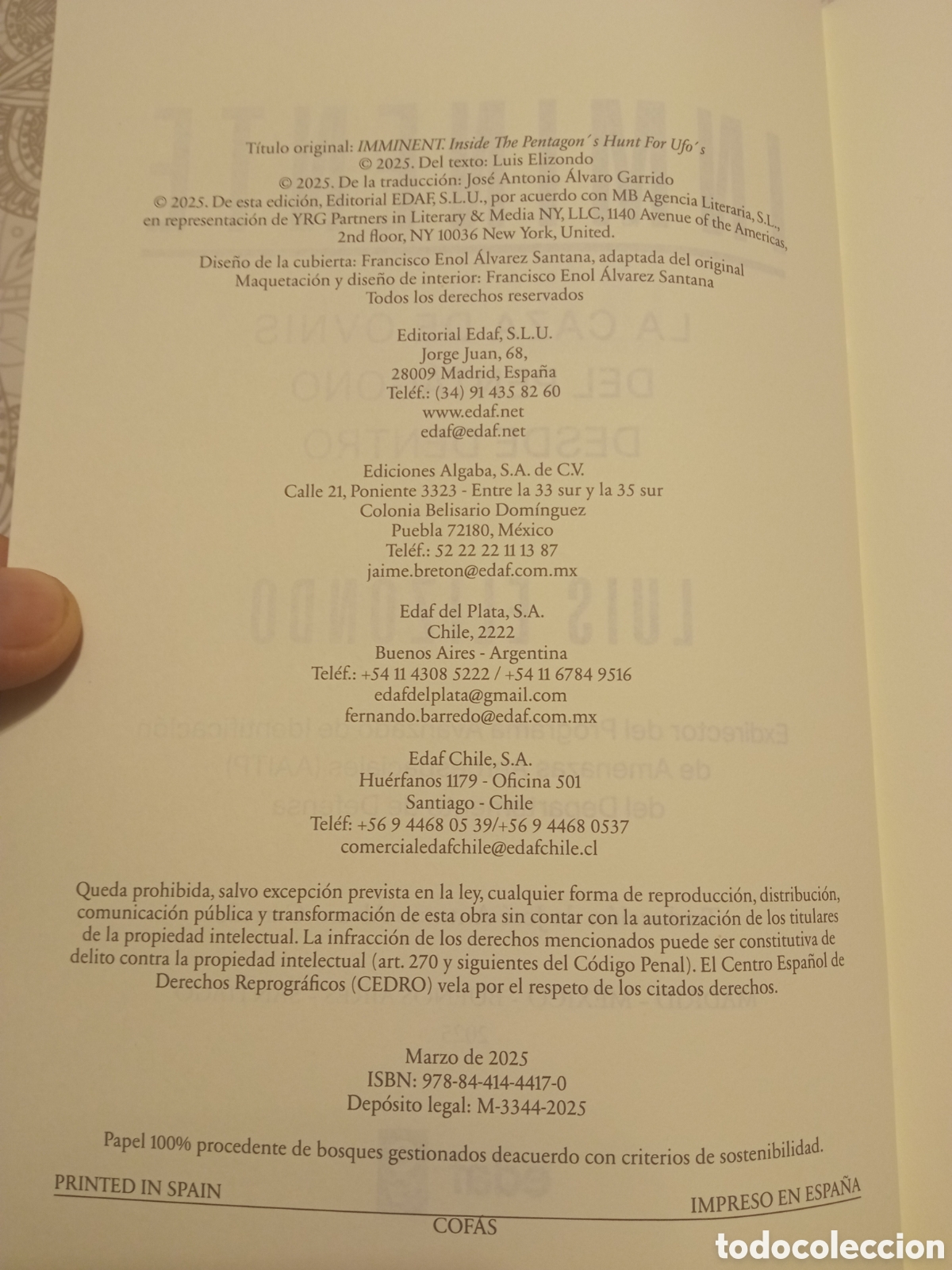Libros de segunda mano: Inminente / Luis Elizondo - Foto 5