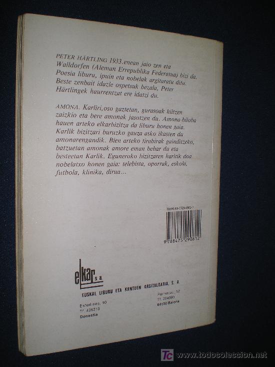 Libros de segunda mano: AMONA - PETER HARTLING - ELKAR 1989 - EN EUSKERA - Foto 2