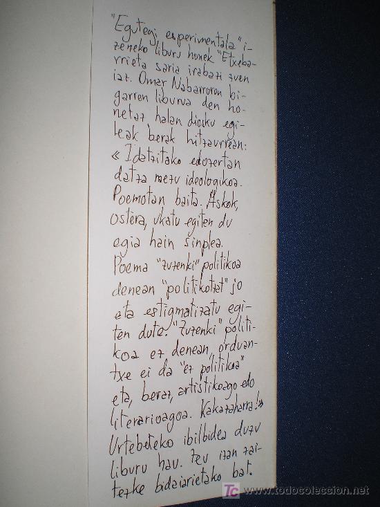 Libros de segunda mano: EGUTEGI ESPERIMENTALA - OMAR NABARRO - EN EUSKERA - Foto 2