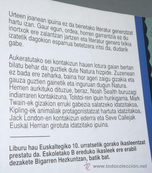 Libros de segunda mano: Naturako ipuinak (Noski Saila, Gero Euskal Liburuak, 2000) - Foto 2