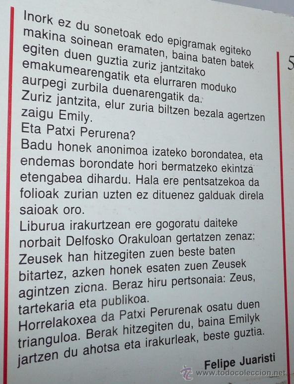 Libros de segunda mano: Emily - Patxi Perurena (Elkar, 1987) En euskera - Foto 2