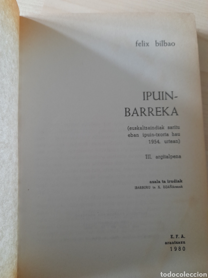 Libros de segunda mano: Ipuin barreka.Felix Bilbao. Euskera - Foto 2