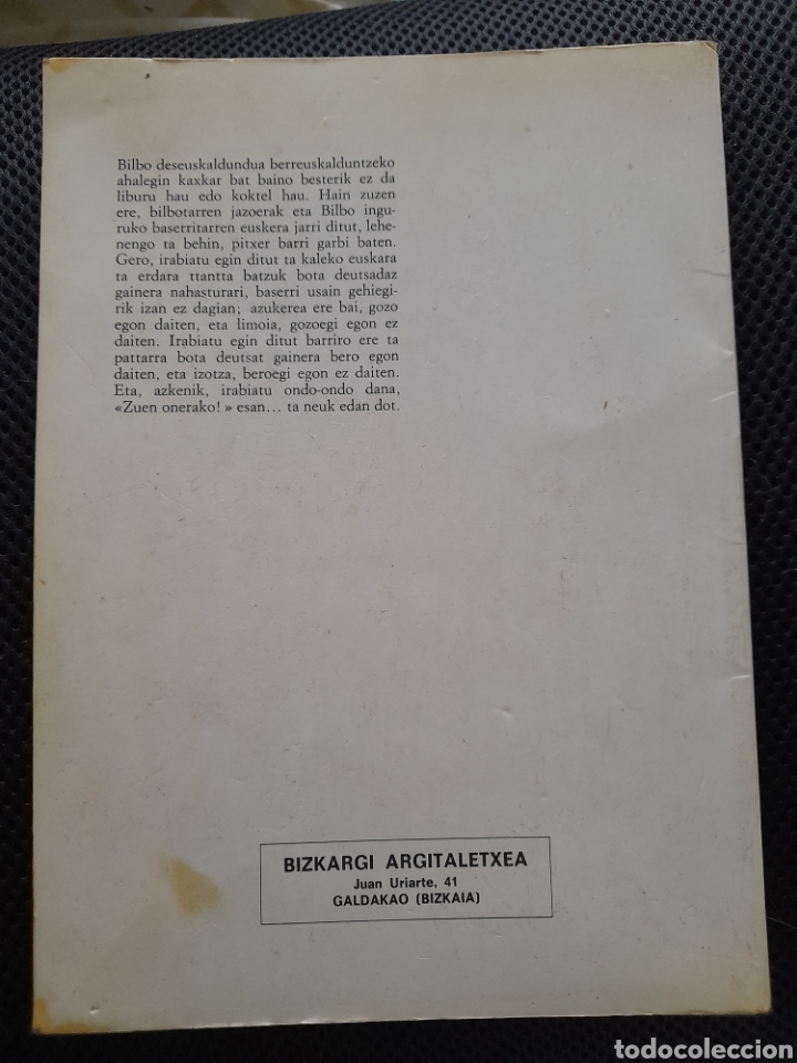 Libros de segunda mano: Bilbo Irribarrez. Mikel Z&aacute;rate. Euskera - Foto 2
