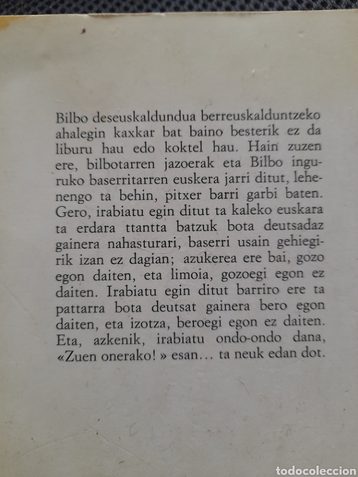 Libros de segunda mano: Bilbo Irribarrez. Mikel Z&aacute;rate. Euskera - Foto 3