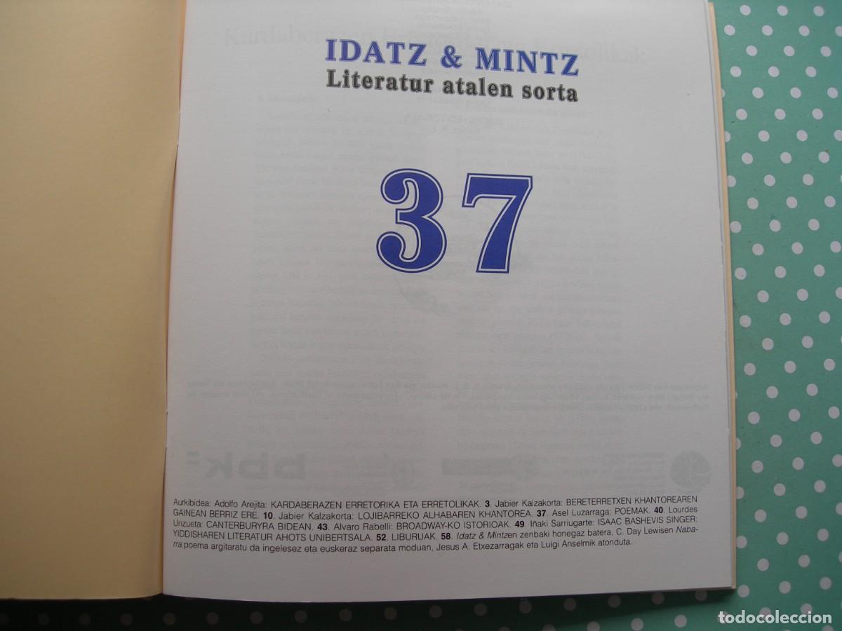 Libros de segunda mano: IDATZ & MINTZ 37 / LITERATUR ATALEN SORTA / EUSKERA - Foto 3