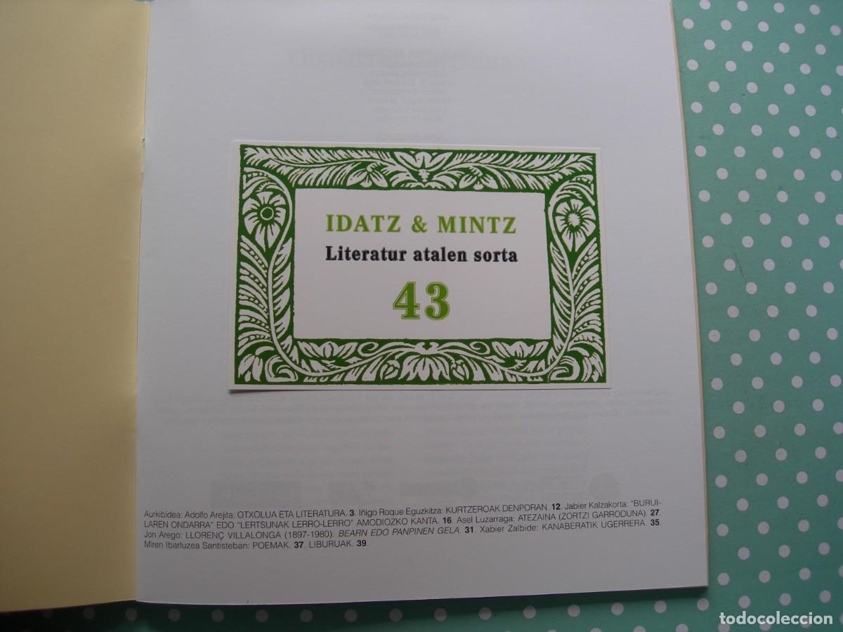 Libros de segunda mano: IDATZ & MINTZ 43 / LITERATUR ATALEN SORTA / EUSKERA - Foto 1