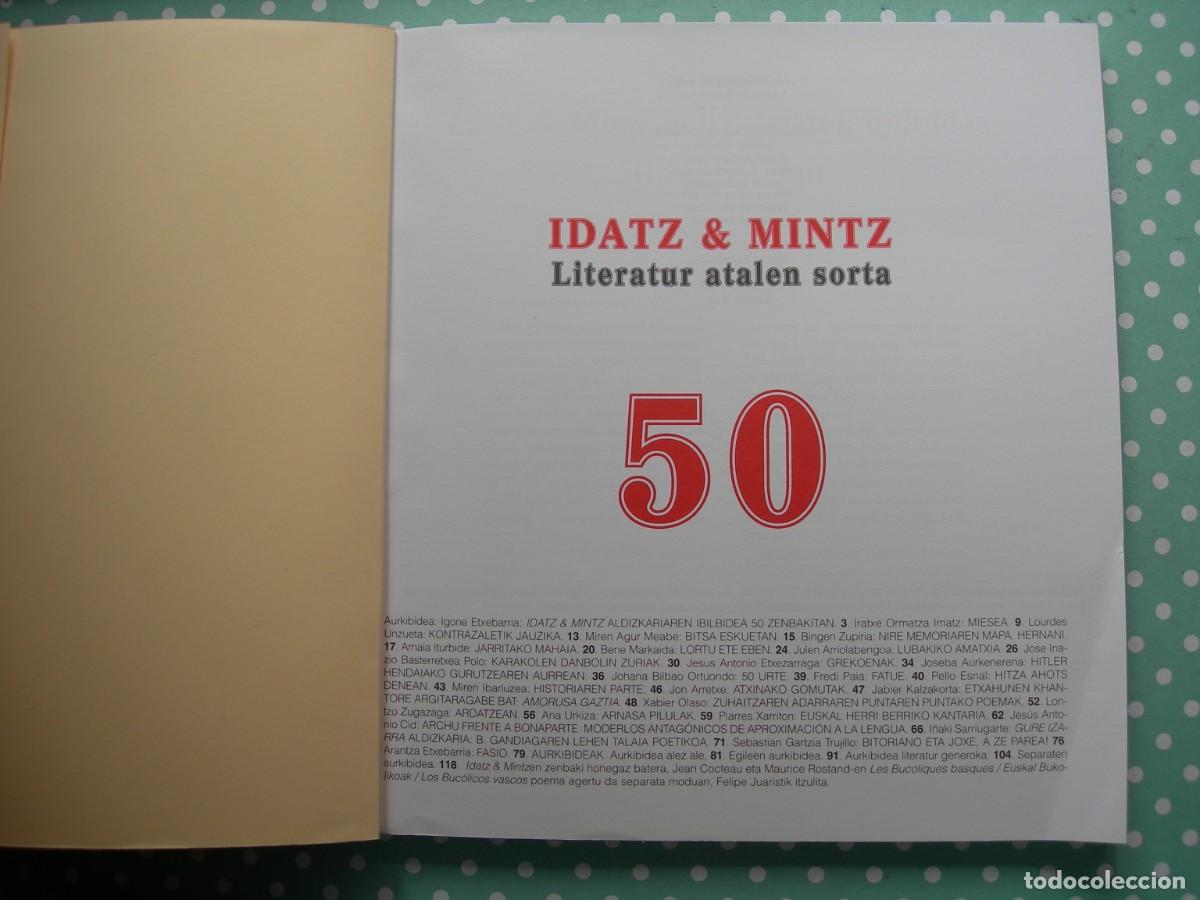 Libros de segunda mano: IDATZ & MINTZ 50 / LITERATUR ATALEN SORTA / EUSKERA - Foto 3